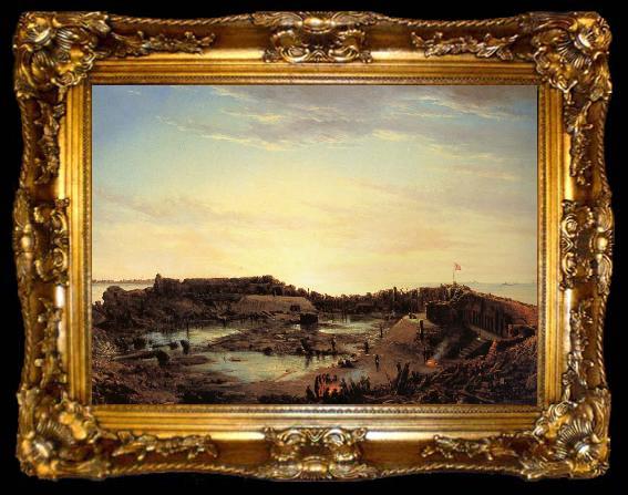 framed  Conrad Wise Chapman Fort Sumter Interior at Sunrise Dec.9.1864, ta009-2